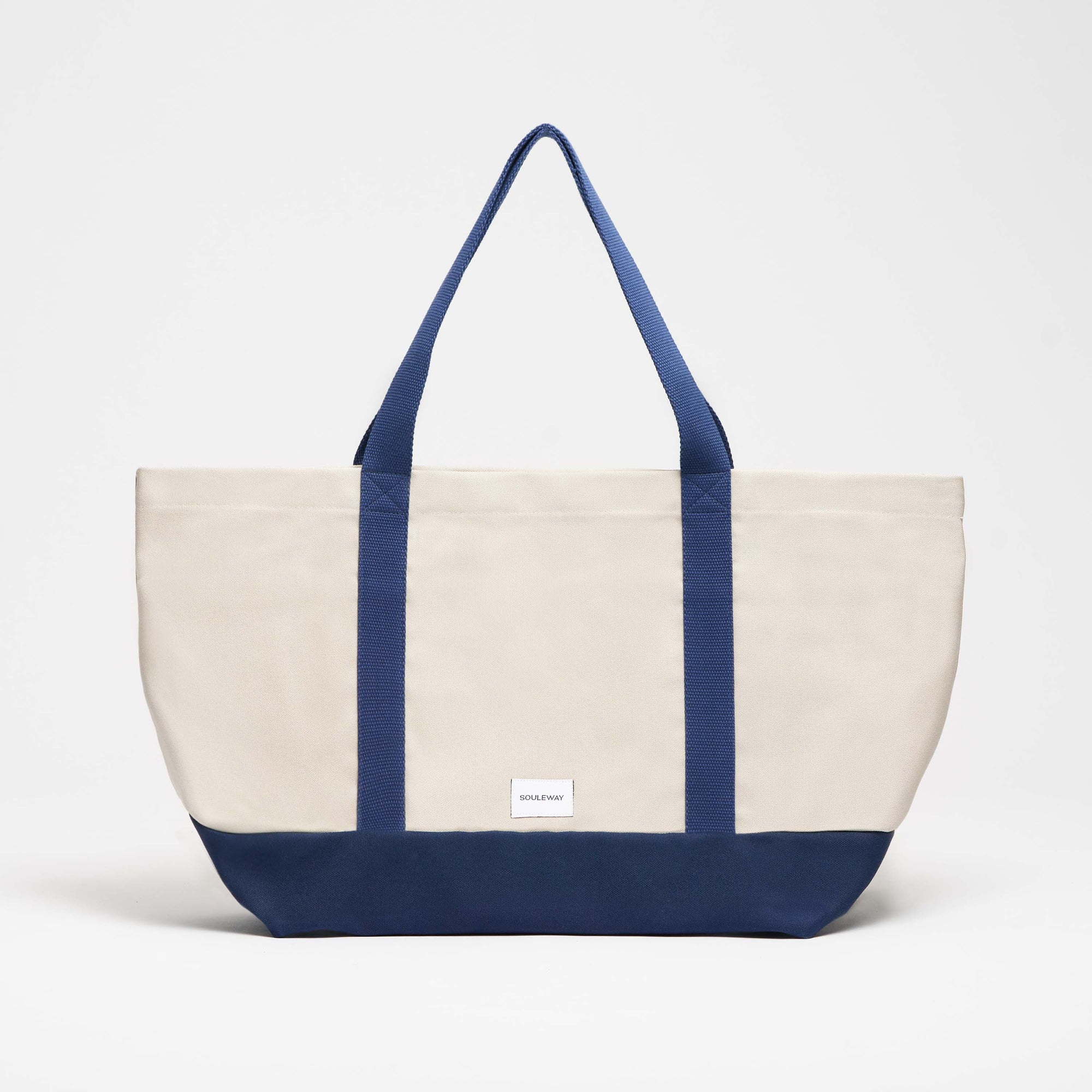 Sand/Navy--skip || Beach Bag - Strandtasche gross XXL - Shopper - Canvas