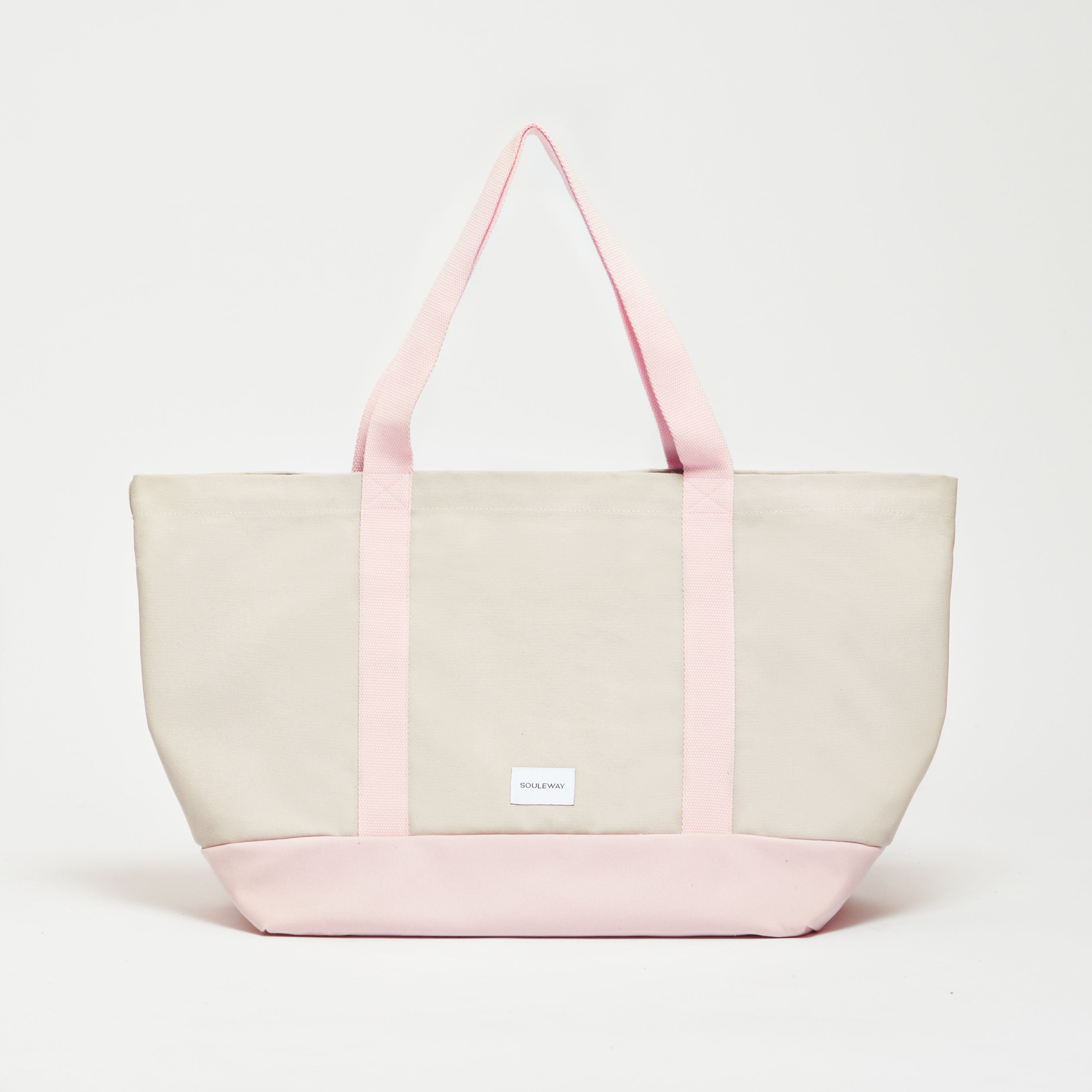 Sand/Pink--skip || Beach Bag - Strandtasche gross XXL - Shopper - Canvas