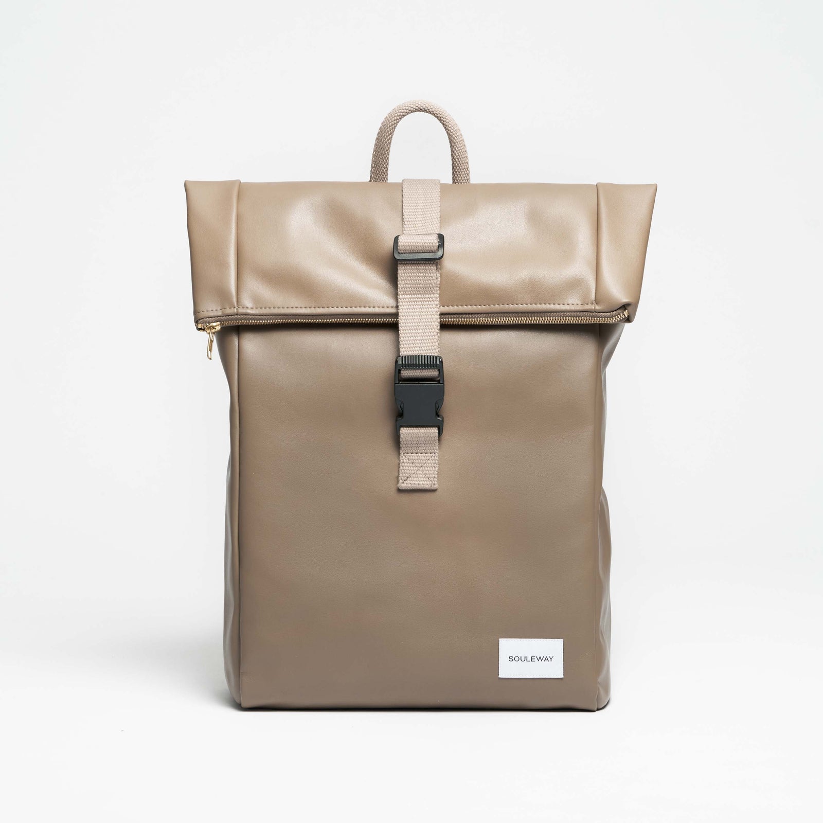 Mocha Brown--skip || Foldtop Rolltop Rucksack - made in Germany - Olivenleder