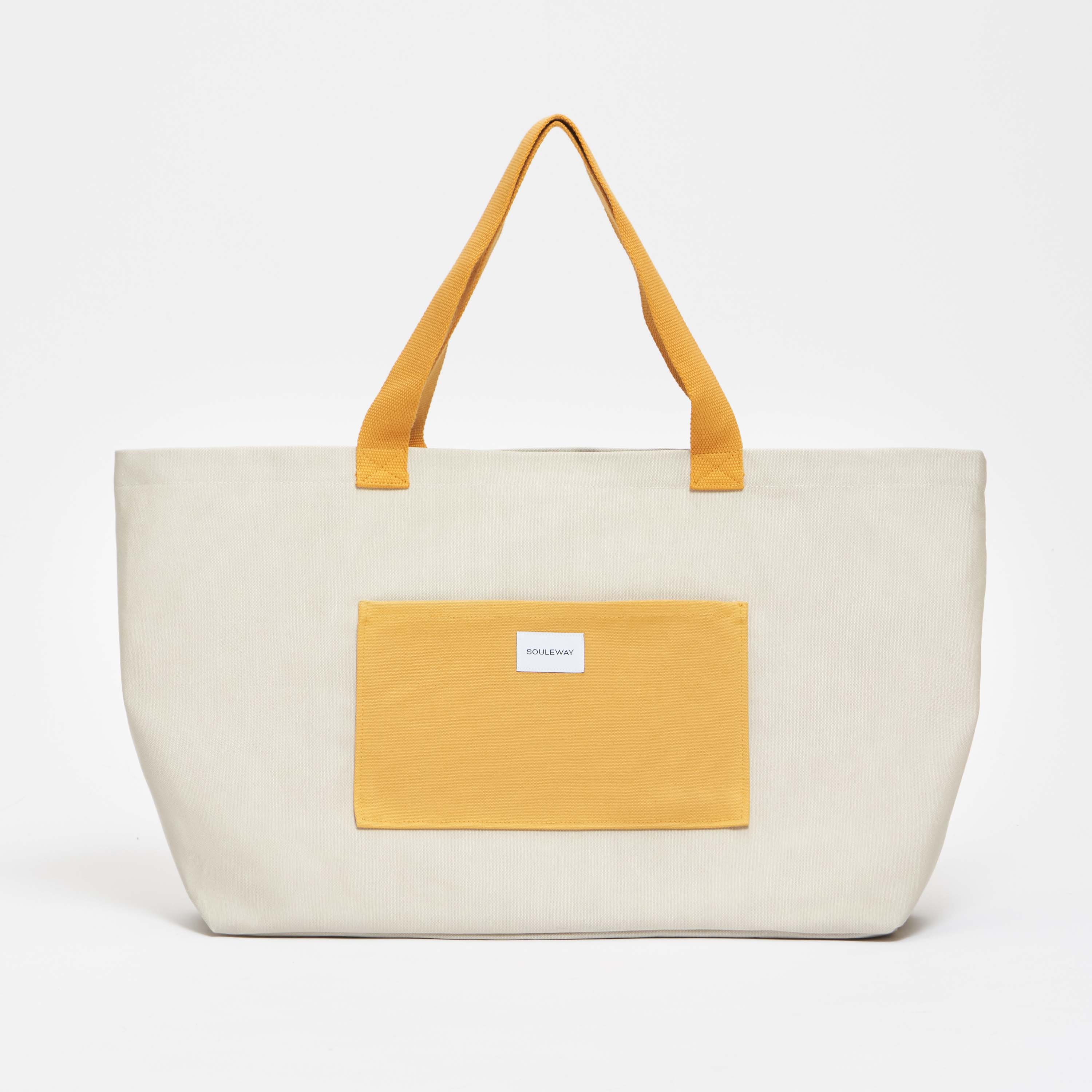 Sand/Mustard--skip || Tote Bag - Shopper - Canvas