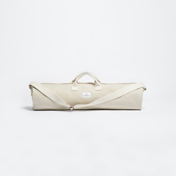 Sac De Yoga En Toile 12 Oz, Beige Clair, Avec Poche Latérale Pour Tapis, Grande Capacité, Lavable