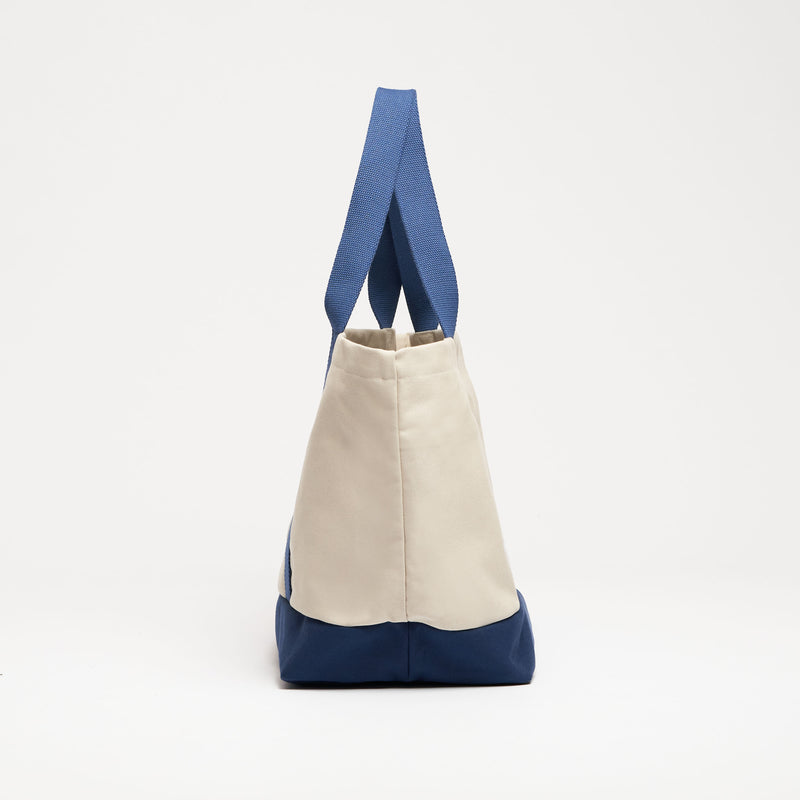 Sand/Navy--skip || Beach Bag - Strandtasche gross XXL - Shopper - Canvas