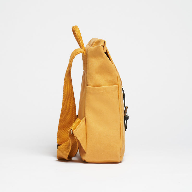 Classic Backpack S - Kleiner Rucksack Canvas - Mustard Yellow--skip