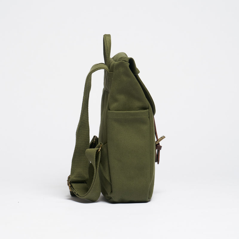 Classic Backpack S - Kleiner Rucksack Canvas - Dark Olive--skip