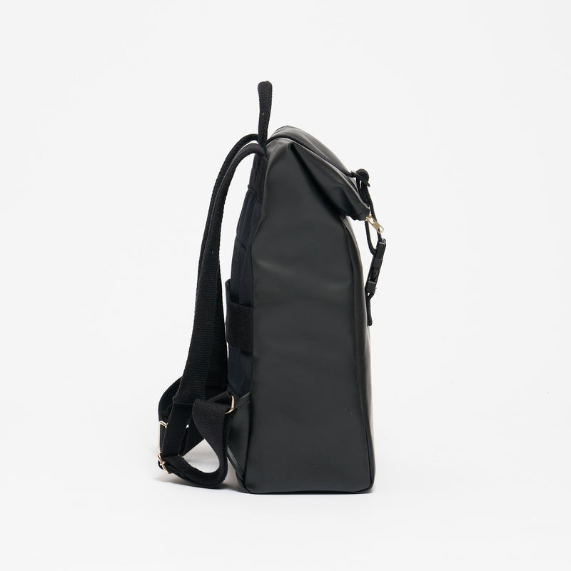 Night Black--skip || Foldtop Rolltop Rucksack - made in Germany - Olivenleder