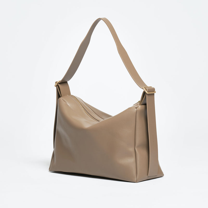 Slouchy Shoulder Bag - Handtasche - Shopper - veganes Leder - Mocha Brown--skip