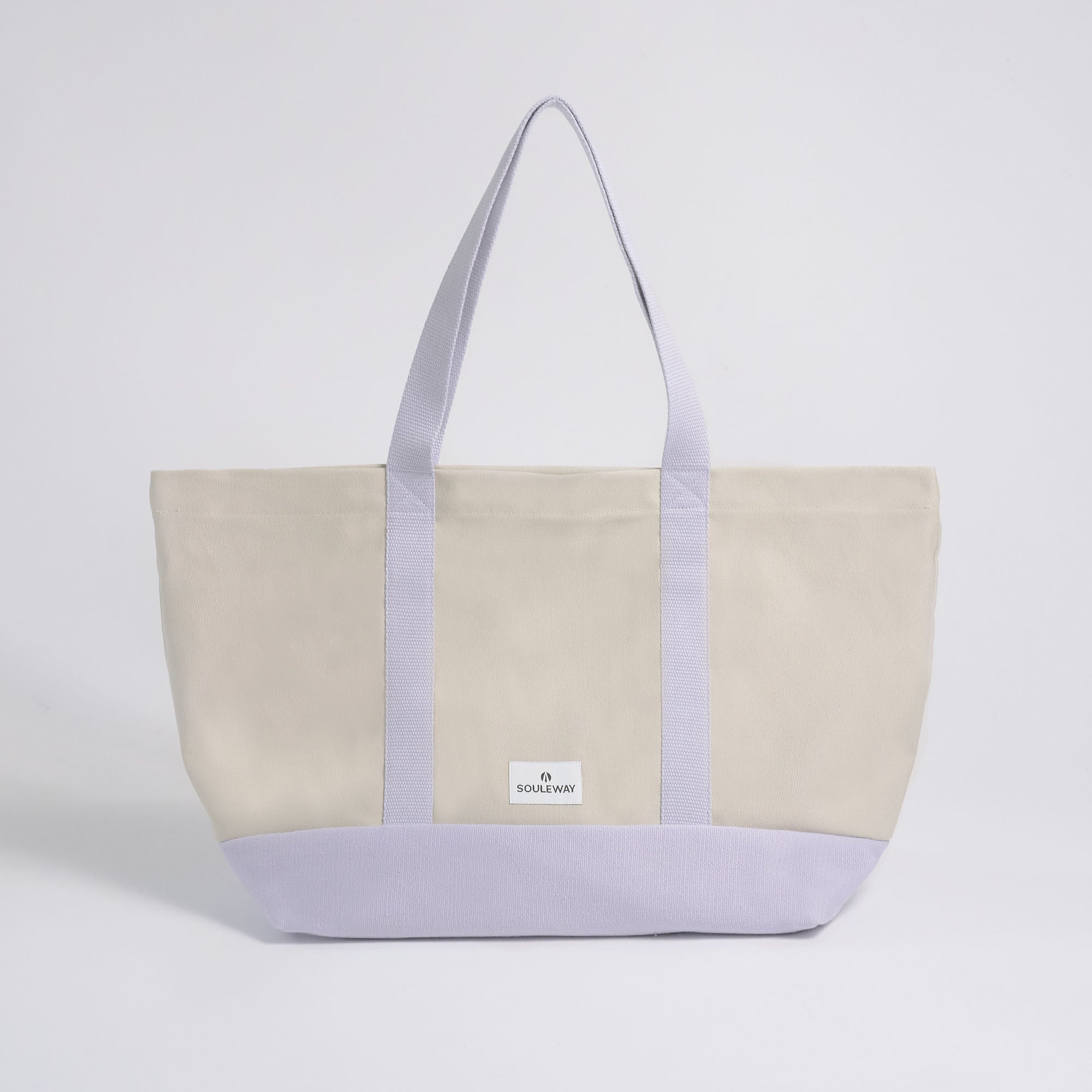 Sand/Lavender--skip || Beach Bag - Strandtasche gross XXL - Shopper - Canvas