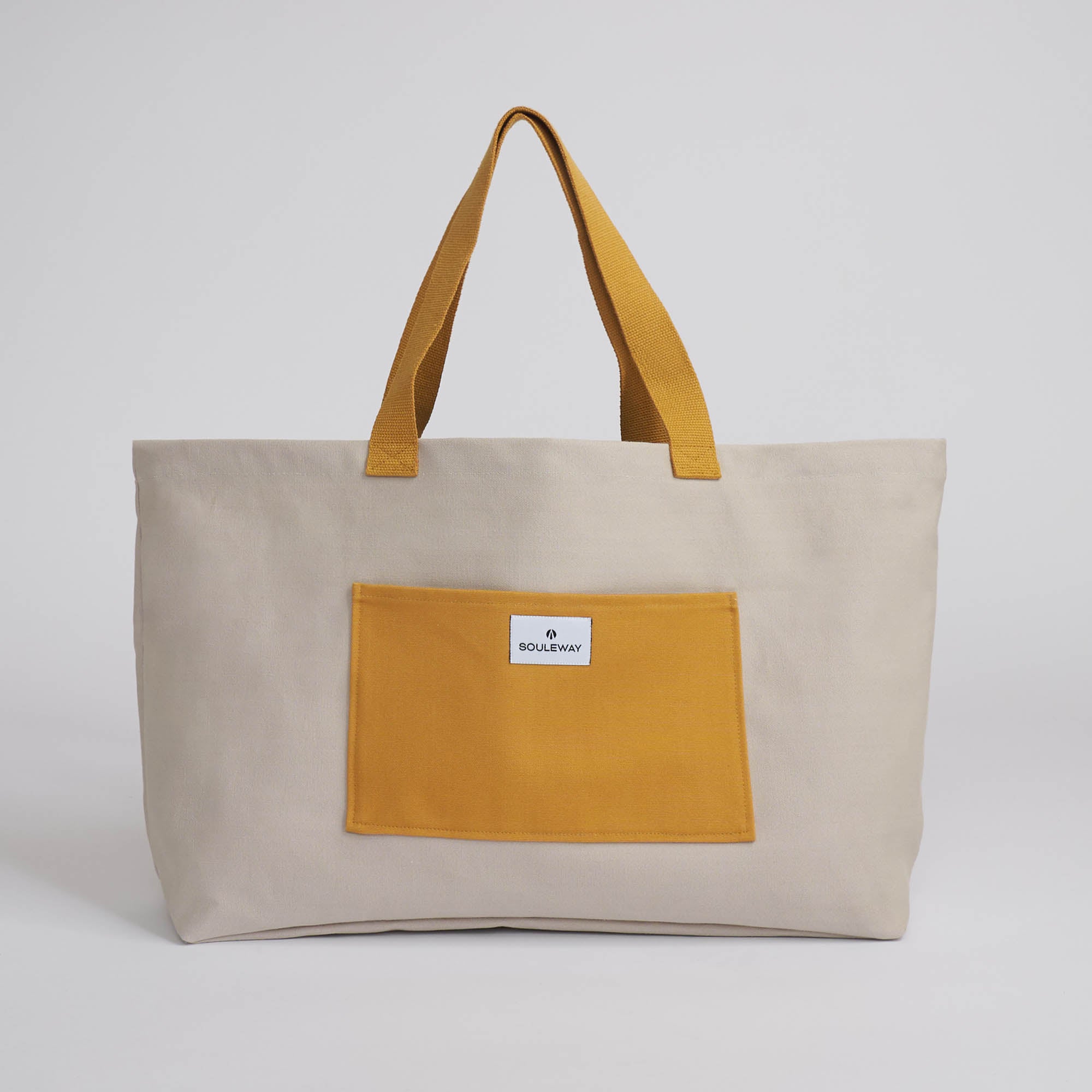 Sand/Mustard--skip || Tote Bag - Shopper - Canvas