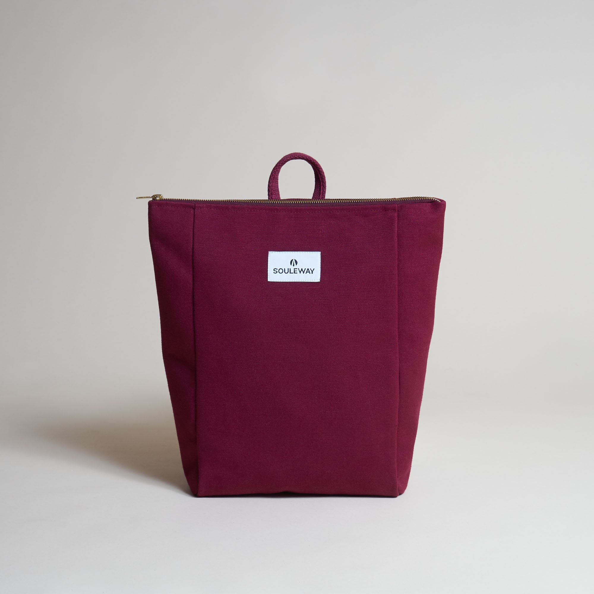 Simple Backpack S - Canvas Rucksack - Bordeaux Red--skip