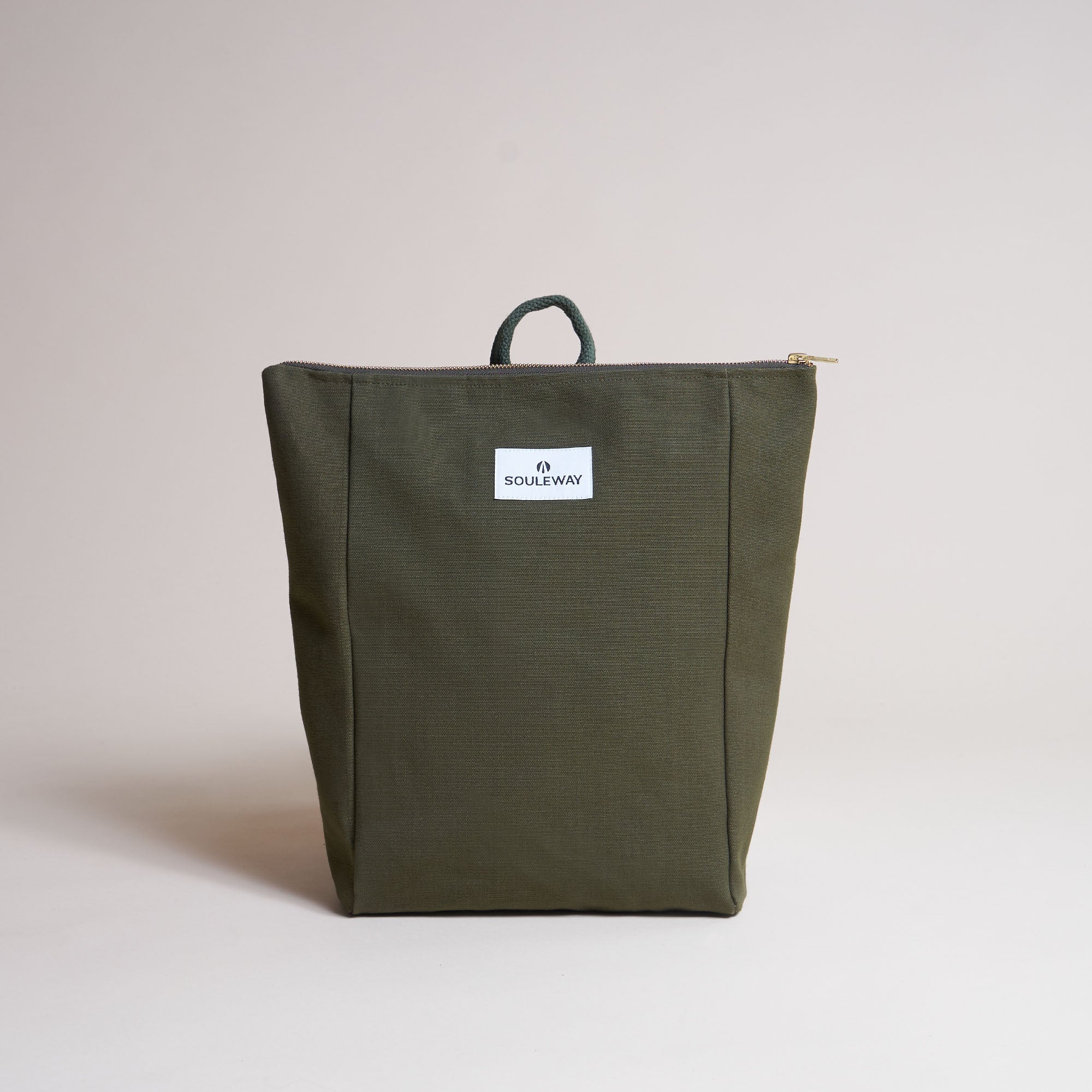 Simple Backpack S - Canvas Rucksack - Dark Olive--skip