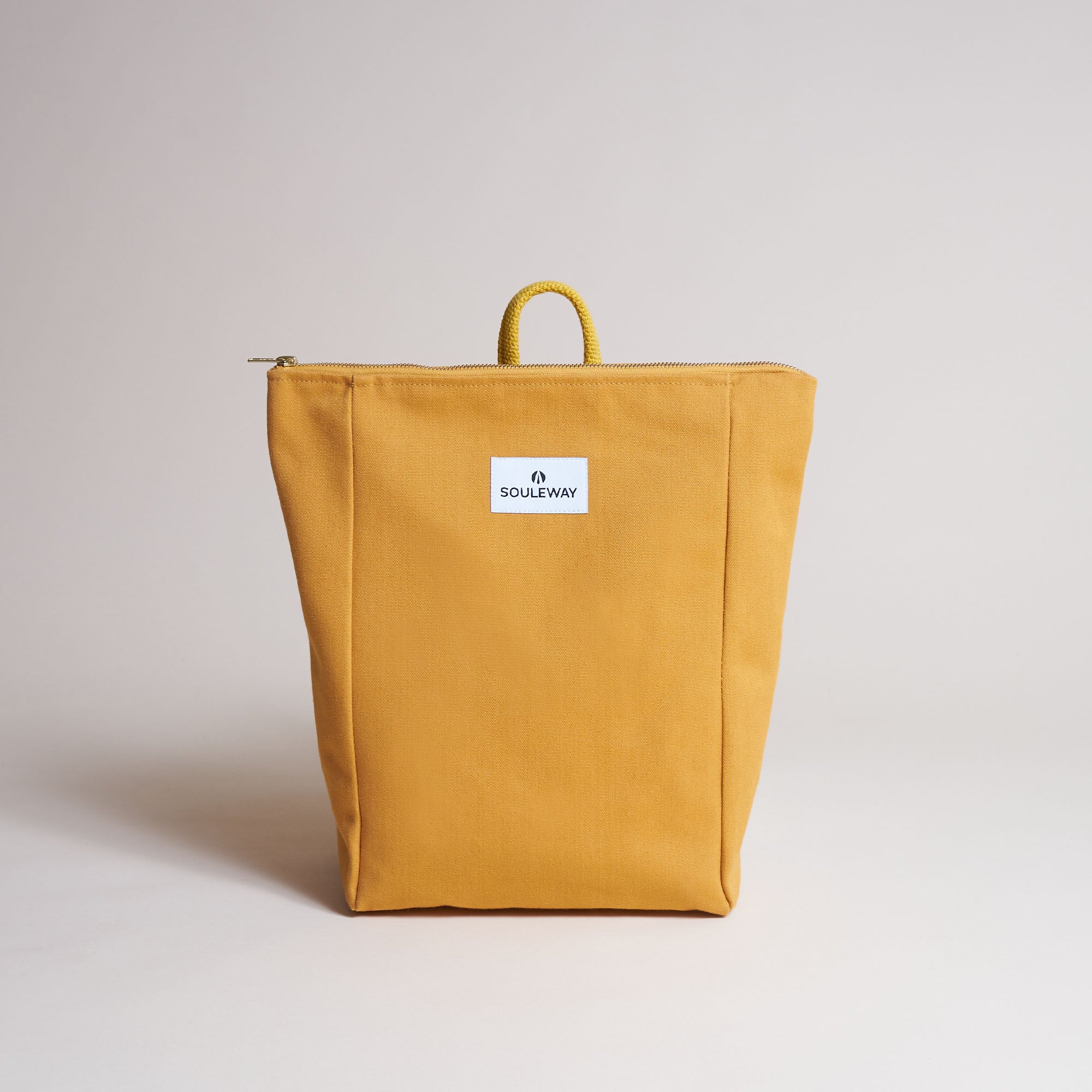 Simple Backpack S - Canvas Rucksack - Mustard Yellow--skip