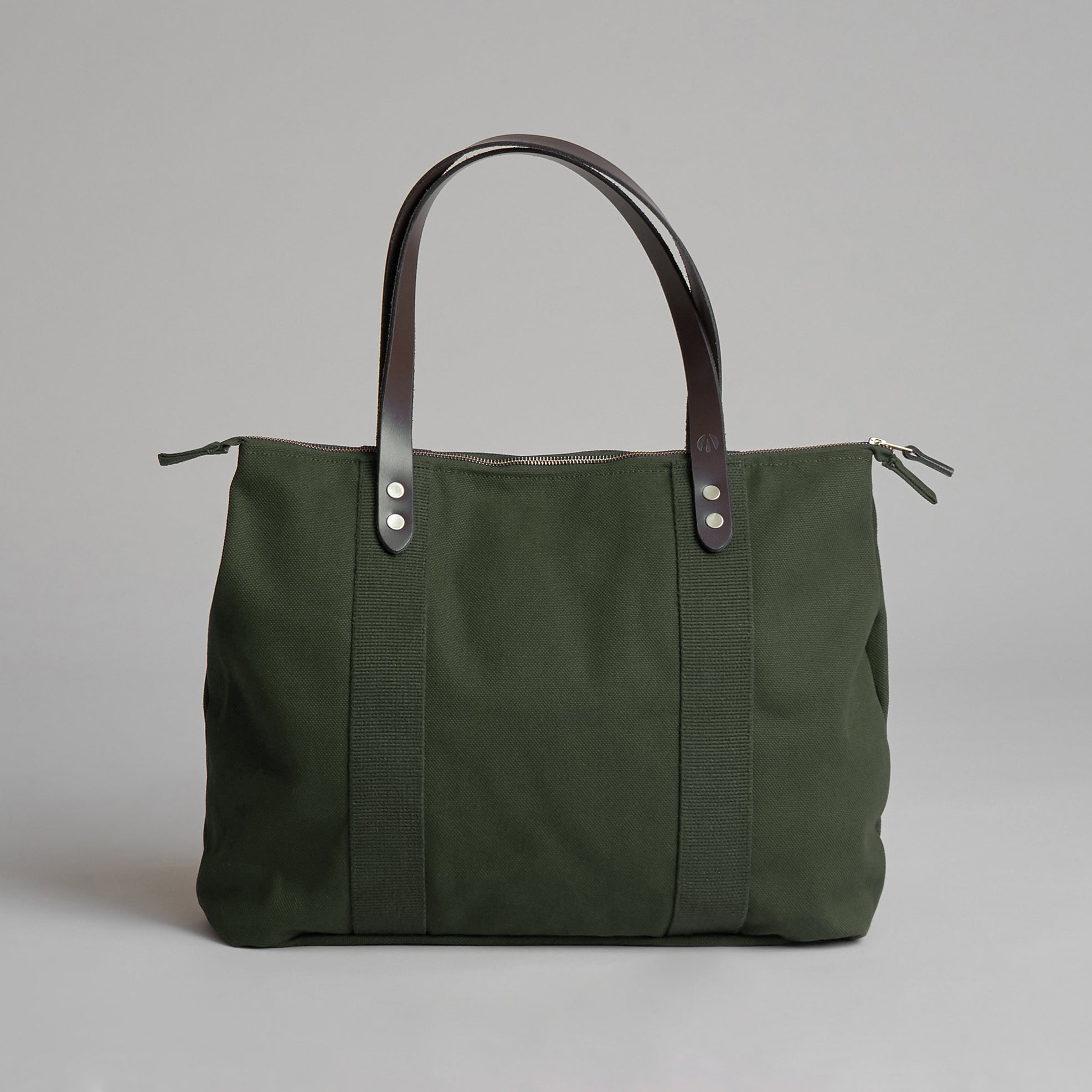 Dark Olive--skip || Tote Bag - Shopper - Canvas