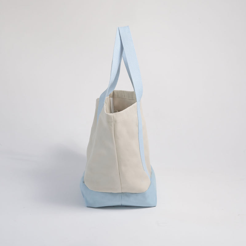 Sand/Blue--skip || Beach Bag - Strandtasche gross XXL - Shopper - Canvas