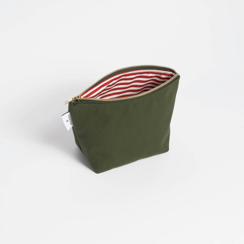 Cosmetic Bag - Kulturbeutel klein Canvas - Dark Olive--skip