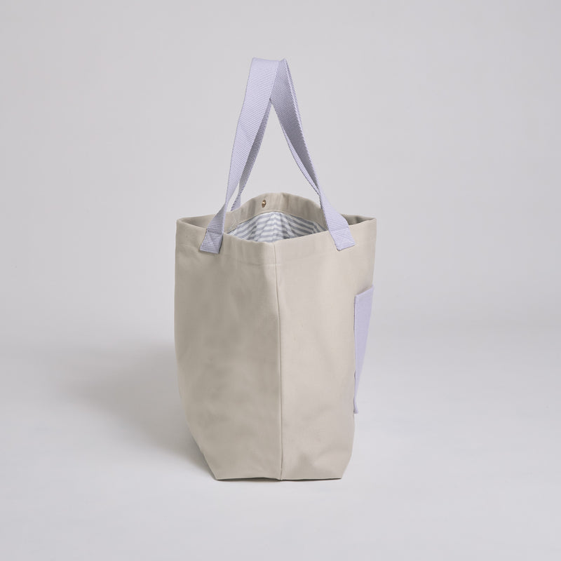 Sand/Lavender--skip || Tote Bag - Shopper - Canvas