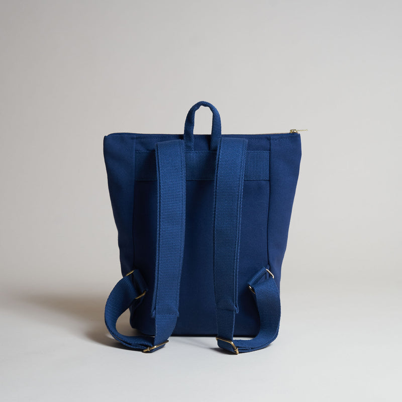 Simple Backpack S - Canvas Rucksack - Navy Blue--skip