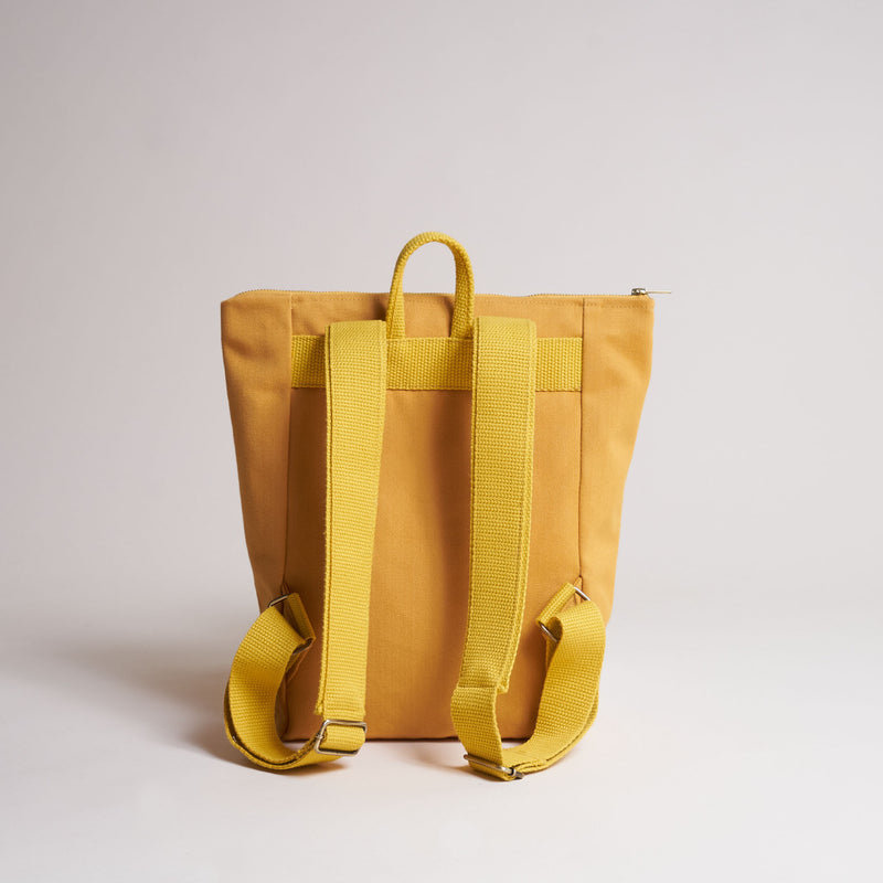 Simple Backpack S - Canvas Rucksack - Mustard Yellow--skip