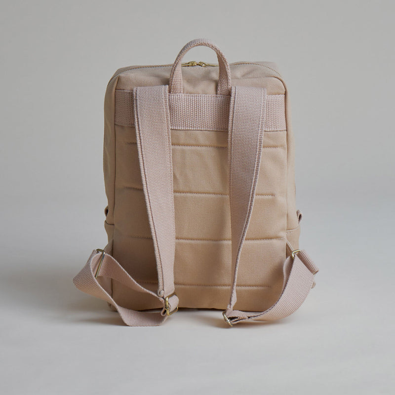 Daypack vegan Damen Rucksack - B-Ware - Canvas - wasserdicht - Rose Champagne--skip