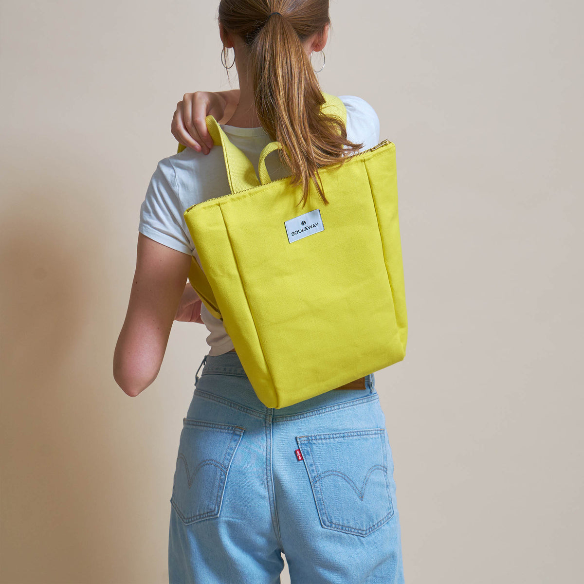 Simple Backpack S - Canvas Rucksack - Bright Lemon